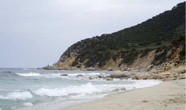 Sea in wintertime before the storm. Sardinia Landscape - Photo, Image