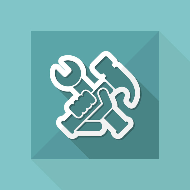 Hammer and wrench icon - Vector, Image