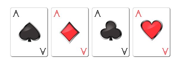 Playing cards - Aces - Vector, Image
