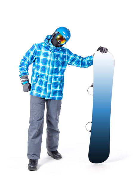 man in sportswear with snowboard - Фото, зображення