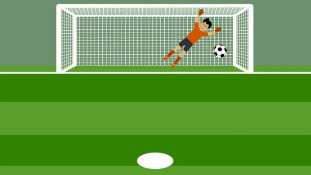 Futbolda kaleci ile birkaç penaltı atış - Video, Çekim