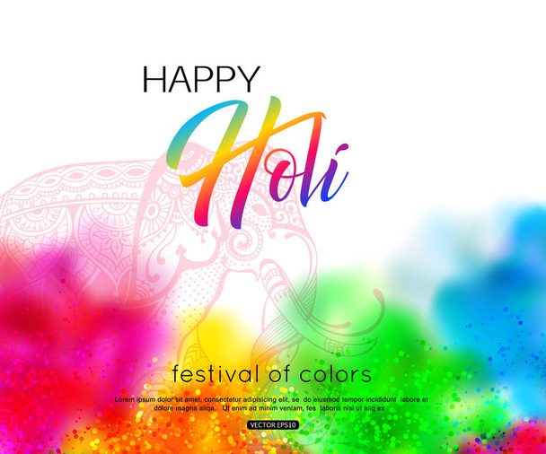 Holi spring festival of colors background vector illustration - Vector, Image