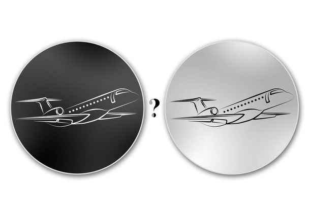 Business jet pictogram op een creatieve achtergrond - Foto, afbeelding