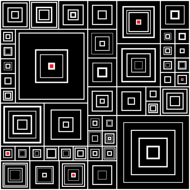 wzór w czarno-białe z czerwonymi akcentami - Wektor, obraz