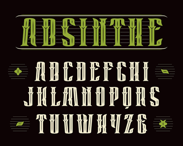 Διακοσμητικά serif γραμματοσειρά σε στυλ vintage - Διάνυσμα, εικόνα