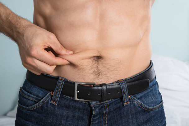 Person Measuring Fat On Belly - Zdjęcie, obraz