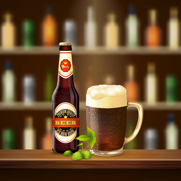 Realistic Beer Illustration - Vector, Image