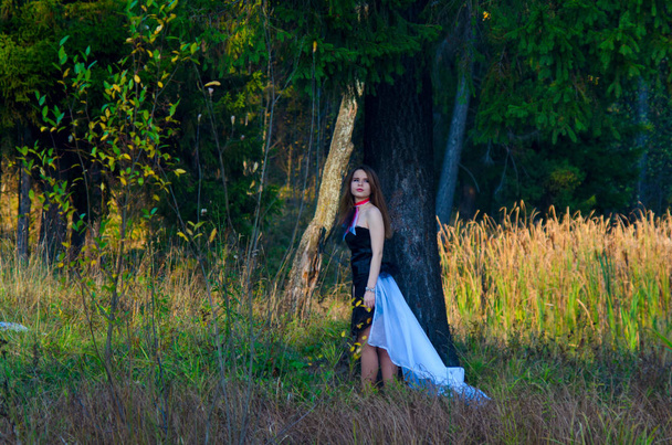 beautiful girl in dress outdoors - Valokuva, kuva