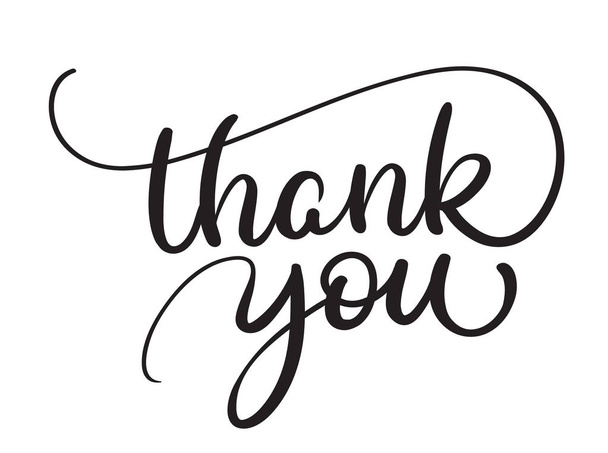 Thank you text on white background. Calligraphy lettering Vector illustration EPS10 - Vector, Image
