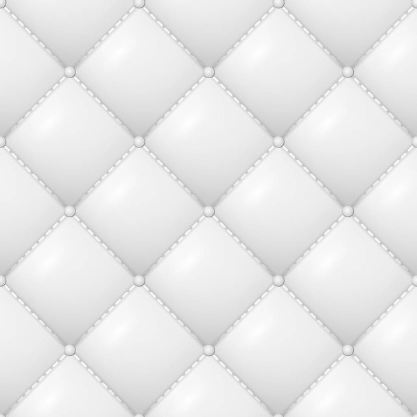 Quilted Pattern Vector. Abstract Soft Textured Background With Squares In White. Close-up View. - Vector, Image