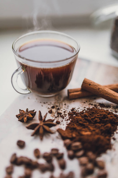 cup of coffee with spices - Photo, Image