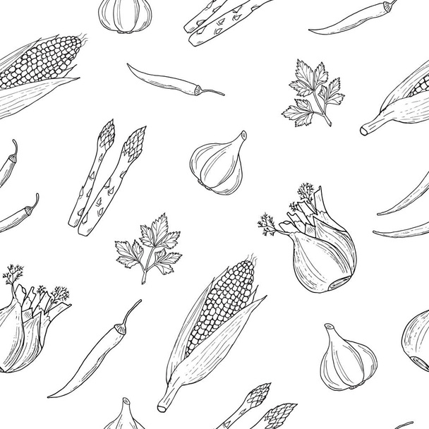 Vegetables seamless pattern - ベクター画像