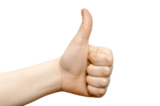 Left hand thumb up - Photo, Image