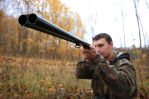 man hunter outdoor in autumn hunting - Photo, Image