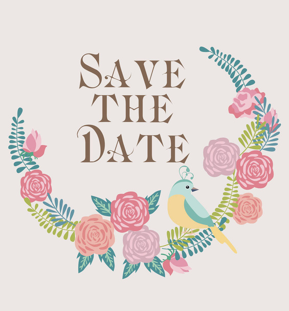 Cute Save the date card  - ベクター画像