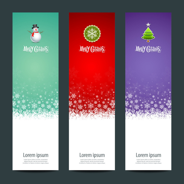 Merry Christmas banner vertical background - Vector, Image