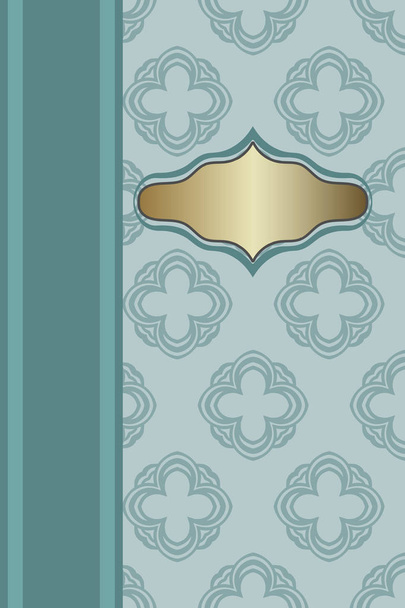 ヴィンテージ背景、アンティークのグリーティング カード、装飾的なパターン。デザイン用テンプレート - ベクター画像