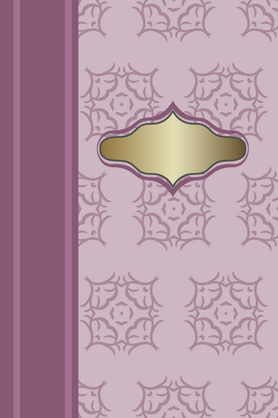 Fondo vintage, tarjeta de felicitación antigua, patrón ornamental. Plantilla para diseño
 - Vector, Imagen