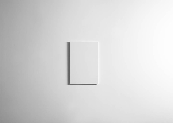 Empty canvas on white wall  - Photo, image