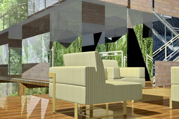 moderna sala de estar - Vector, Imagen
