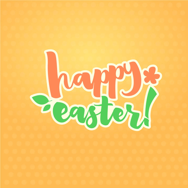 Easter Greetings Typographical Greeting Card. Hand Lettering, Calligraphy Polka Dot Vector Illustration. - Vector, Image
