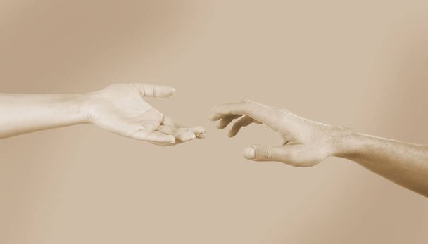 Male and female hands touching - Φωτογραφία, εικόνα