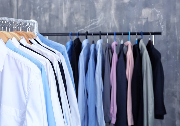 Rack of clean clothes - Фото, изображение
