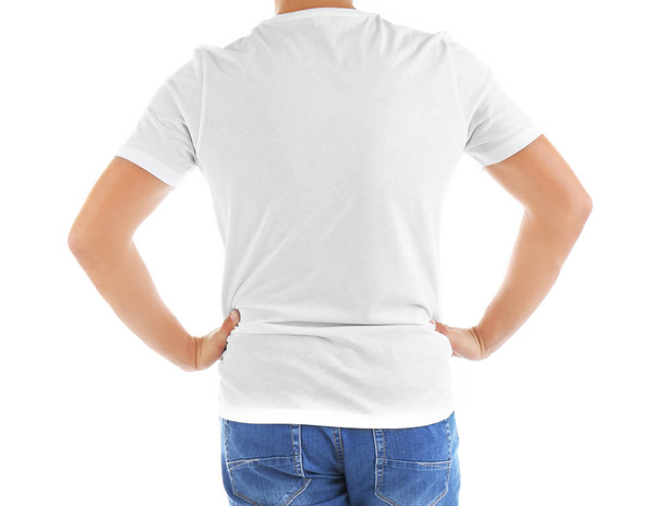 Homme en t-shirt blanc
  - Photo, image