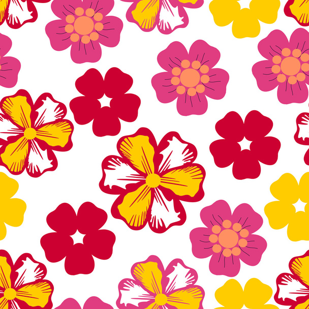 Flowers - seamless pattern - Vector, Image