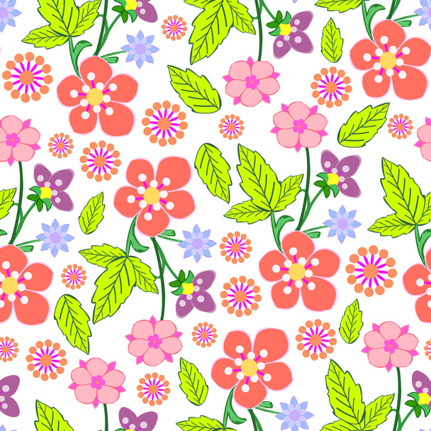 Flowers - seamless pattern - Vektori, kuva