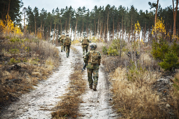 norwegian soldiers in the forest - Photo, Image