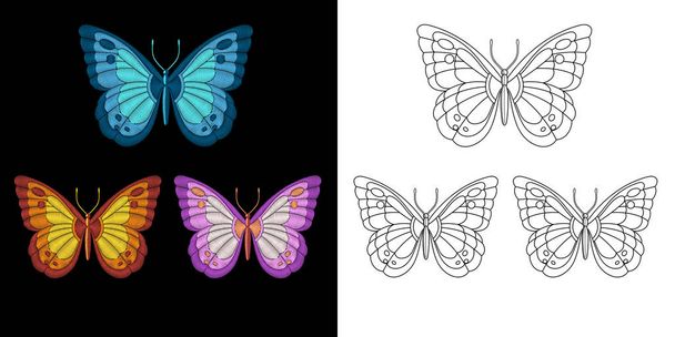 embroidery butterfly design - Vektor, obrázek