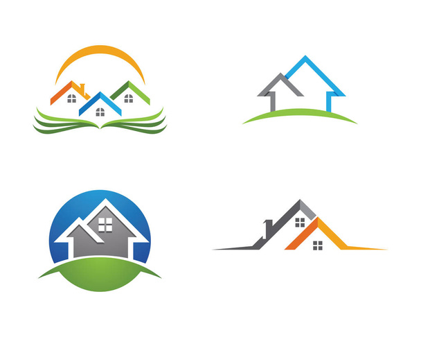 Szablon logo nieruchomości i budynków mieszkalnych - Wektor, obraz