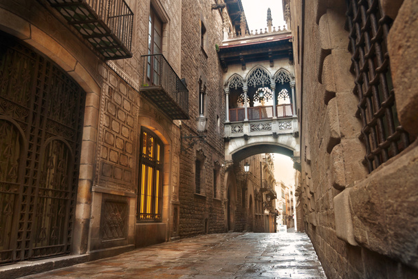 barcelona gotisches viertel, carrer del bisbe - Foto, Bild