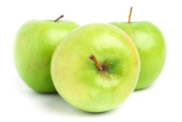 Manzanas verdes fruta sobre fondo blanco
 - Foto, Imagen
