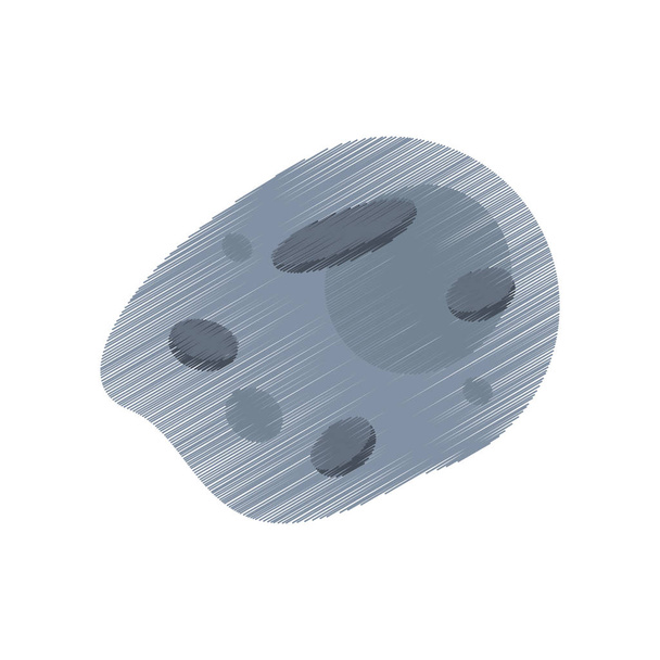 dibujo de imagen de roca de meteorito asteroide
 - Vector, Imagen