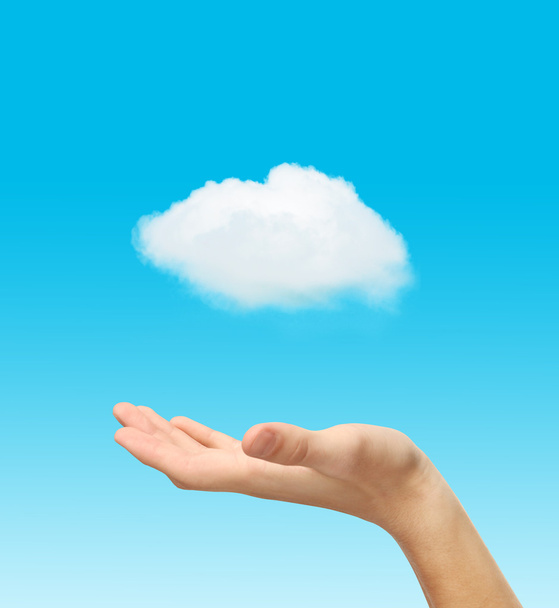 hand and white cloud - Photo, Image