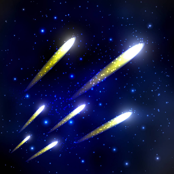 星降る夜の彗星 - ベクター画像