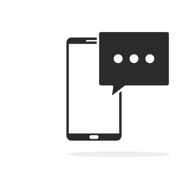 Εικονίδιο μηνύματος στην επίπεδη στυλ που απομονώνονται σε λευκό φόντο. SMS sym - Διάνυσμα, εικόνα