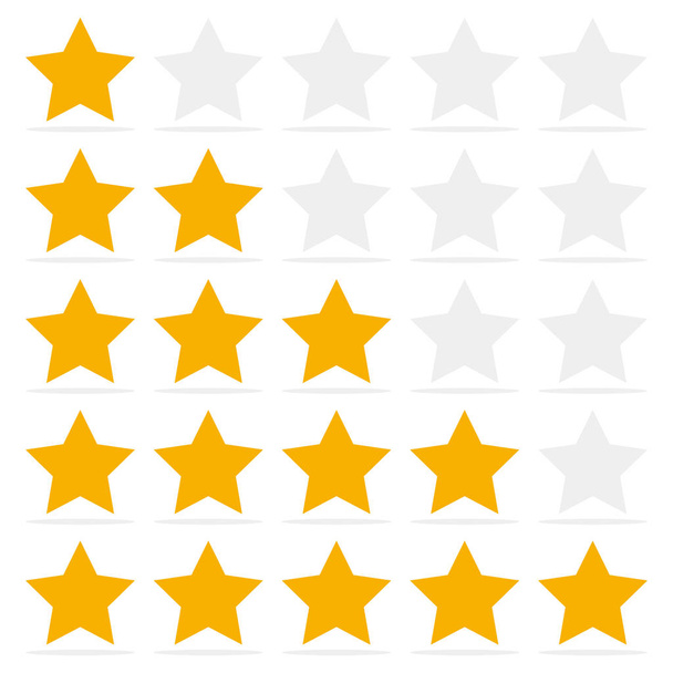 Customer review give a five star. Positive feedback concept. - Vector, Image