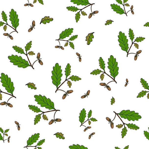 Seamless vector pattern with hand drawn tree branches - Vetor, Imagem