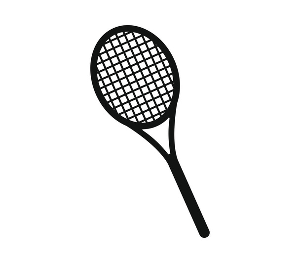 pictogram geïllustreerde tennisracket op een witte achtergrond - Vector, afbeelding