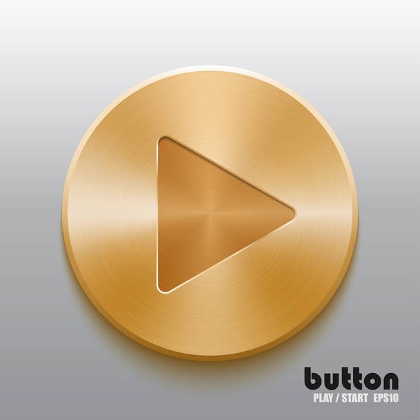 Golden play button - Wektor, obraz