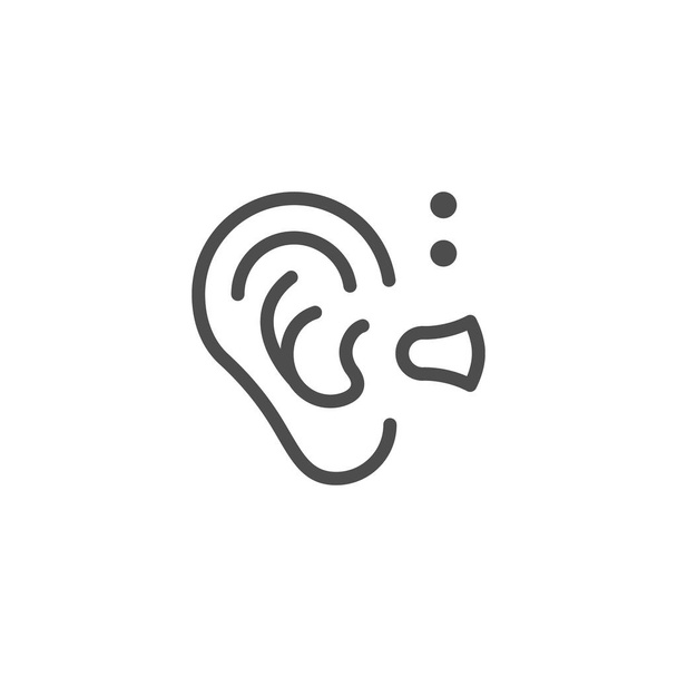 Hallókészülék-vonal ikonja - Vektor, kép