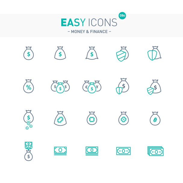Easy icons 08e Money - Vektor, kép