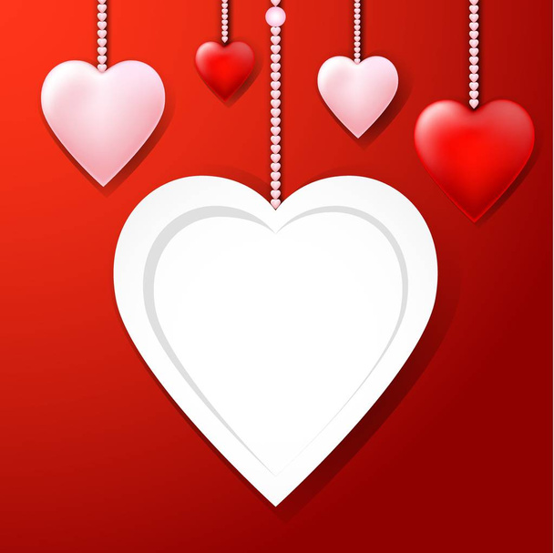 valentines heart background - Vector, Image