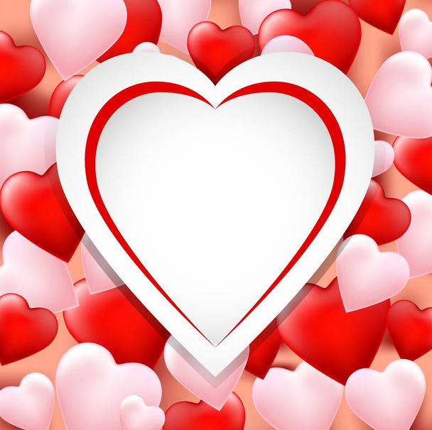 valentines heart background - Vector, Image