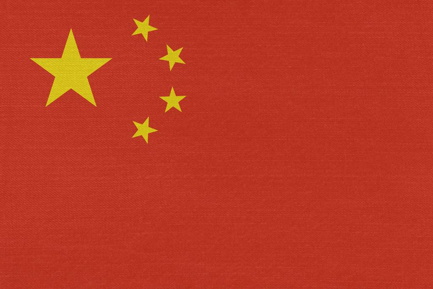 Grunge China flag background  on denim - Valokuva, kuva