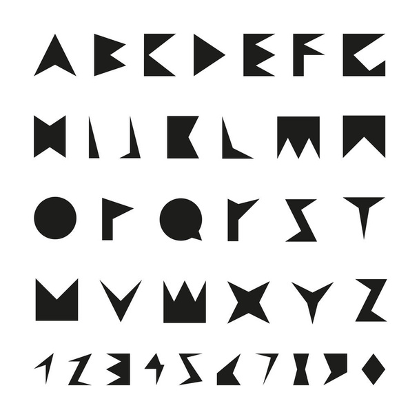 Black font with numbers. - Vetor, Imagem