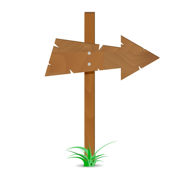 Wooden arrow sign - Vector, Image